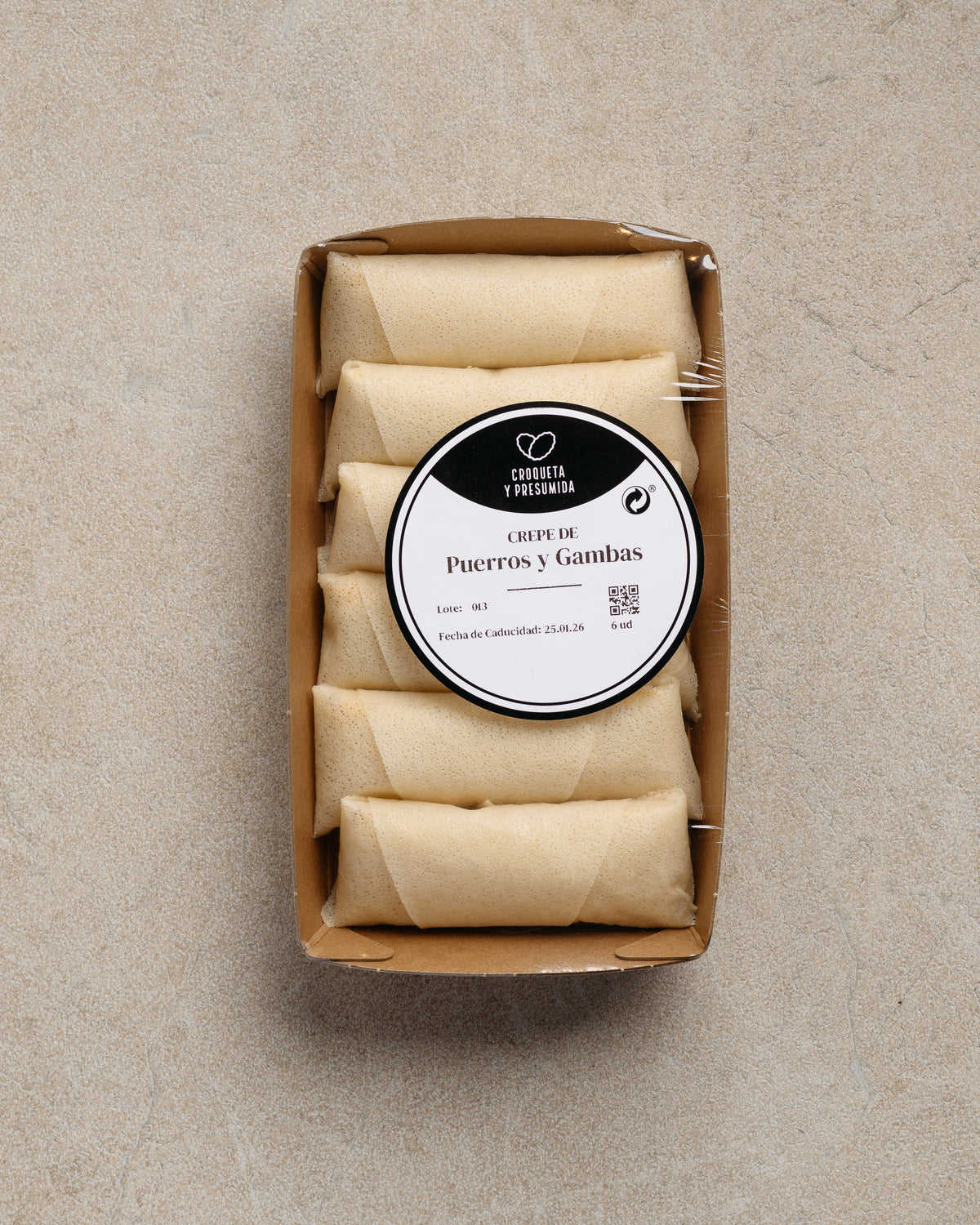 Crepe de Puerro y Gambas