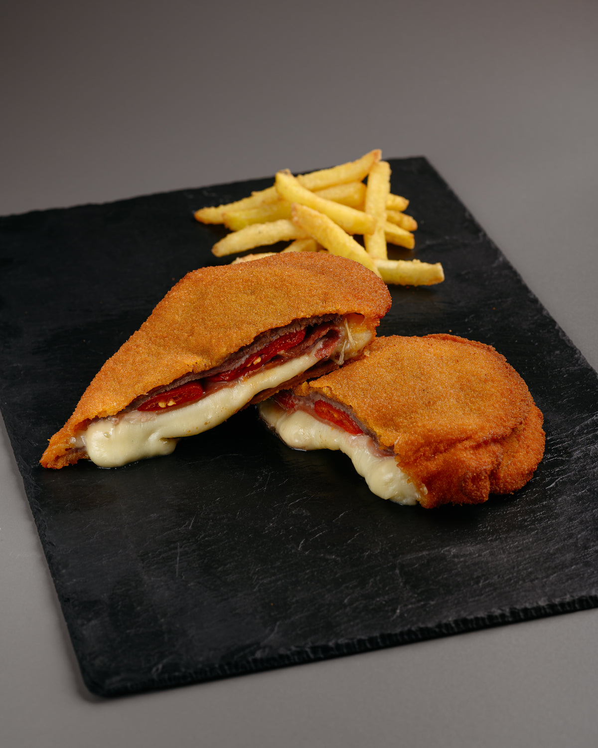 Cachopo queso azul pimiento rojo Okelan 2